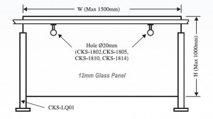 Maximum Frameless Glass Panel Dimension for Handrail CKS-LQ 01