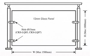 Maximum Frameless Glass Panel Dimension for CKS-LQ 05 / 07