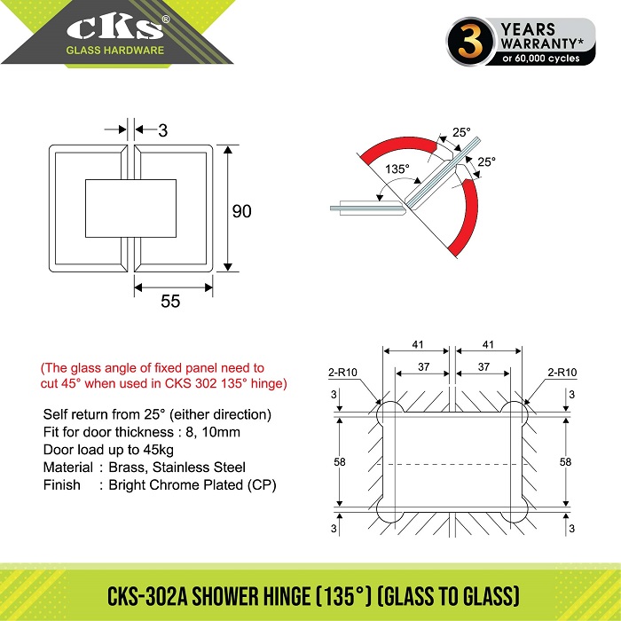 CKS-302A Shower Hinge (135'G-G)-02-01